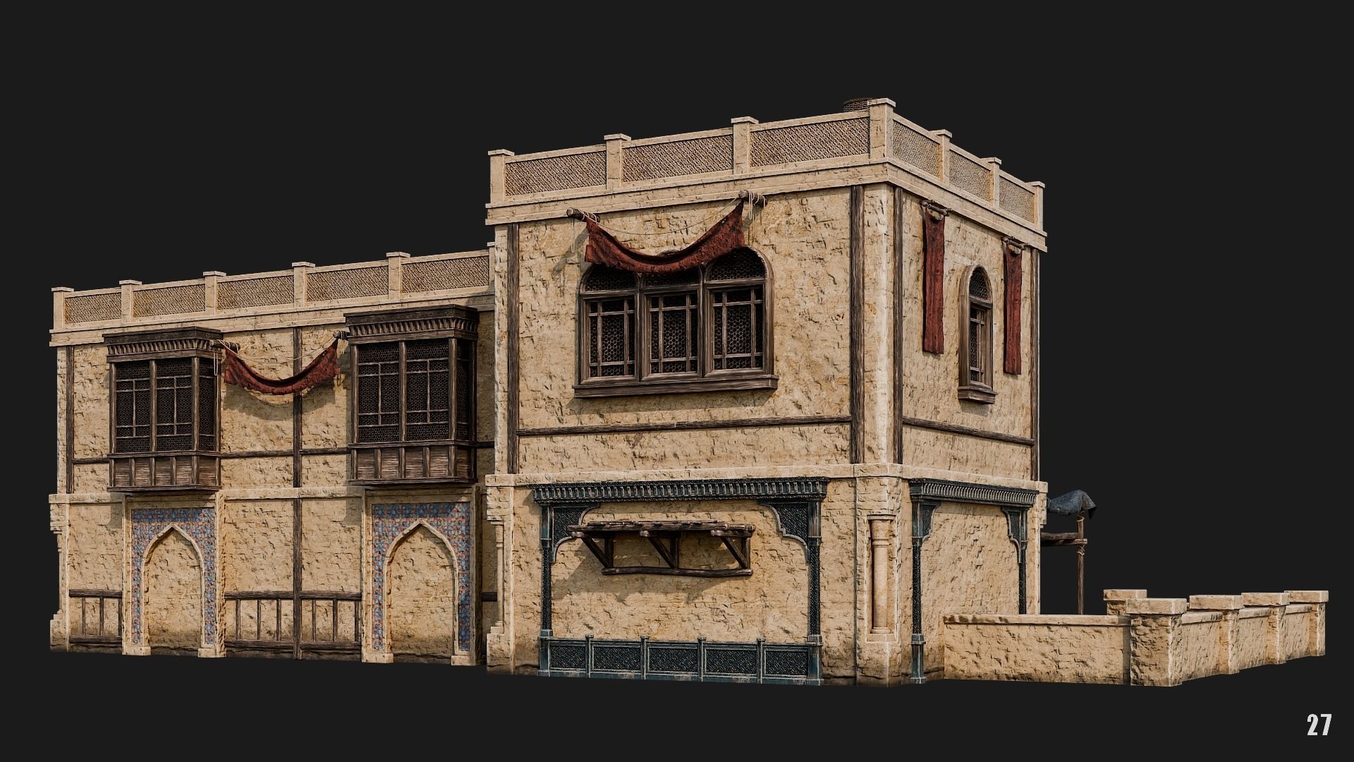 25-28 - Arabic Houses 4K Low-poly 3D model_25