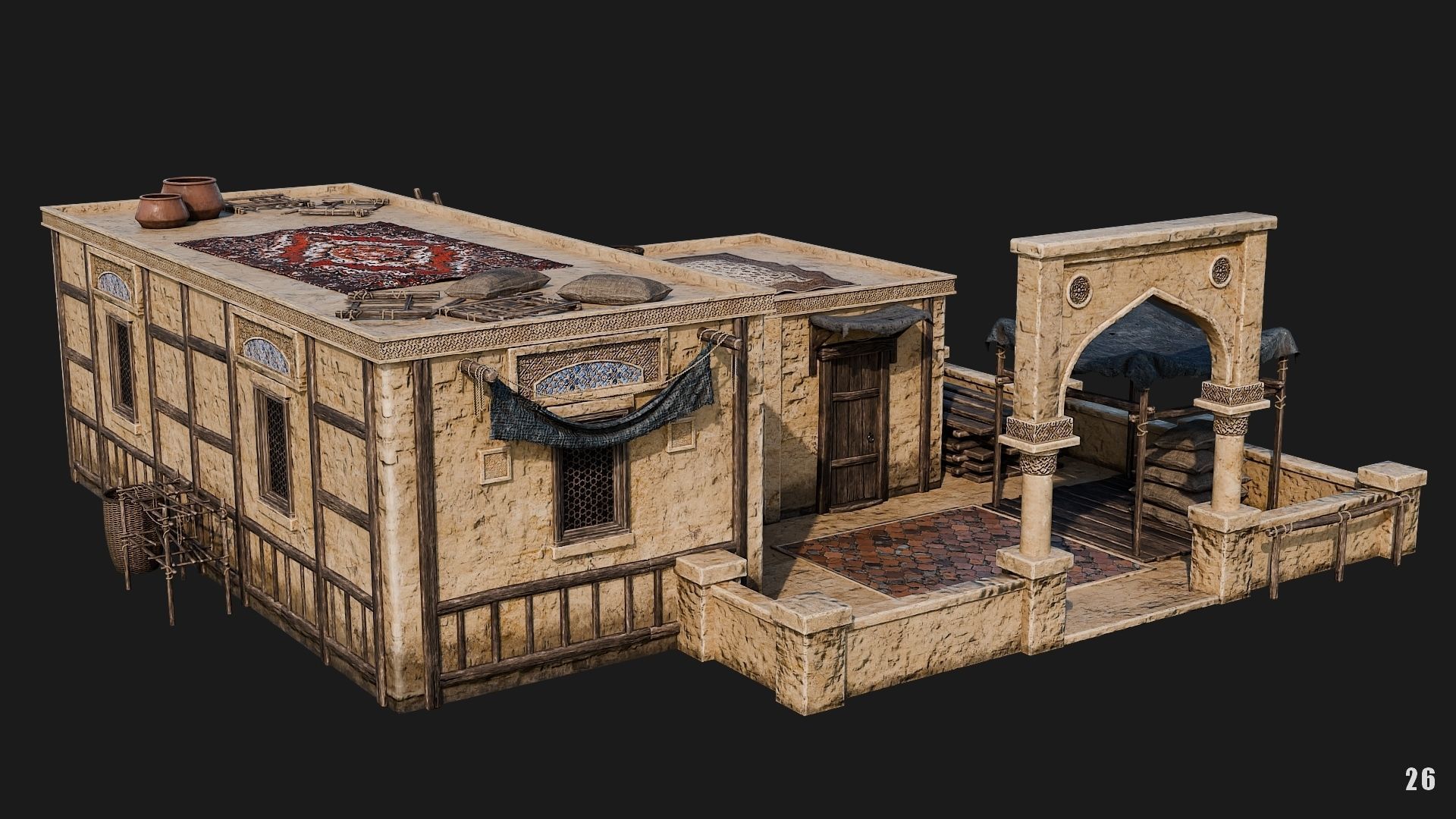 25-28 - Arabic Houses 4K Low-poly 3D model_17