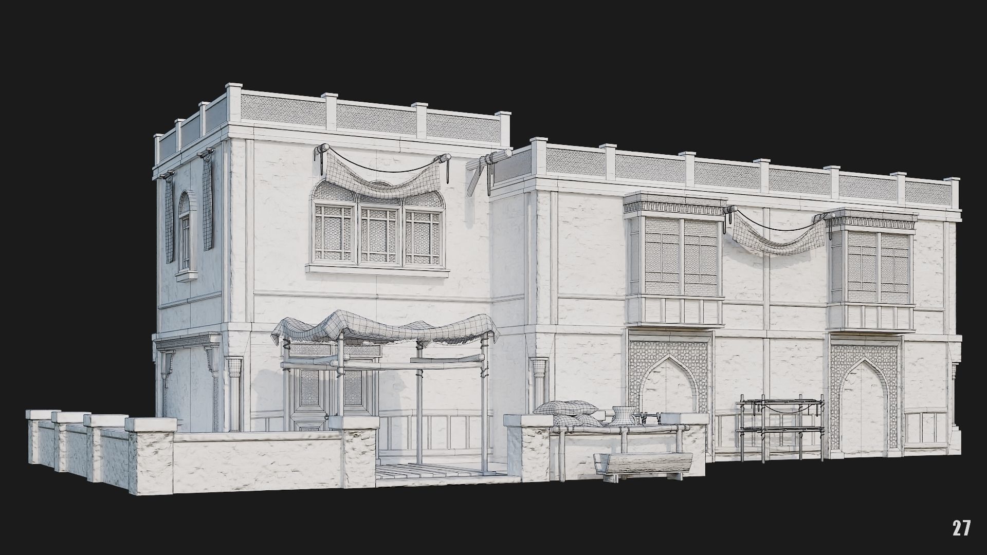 25-28 - Arabic Houses 4K Low-poly 3D model_22