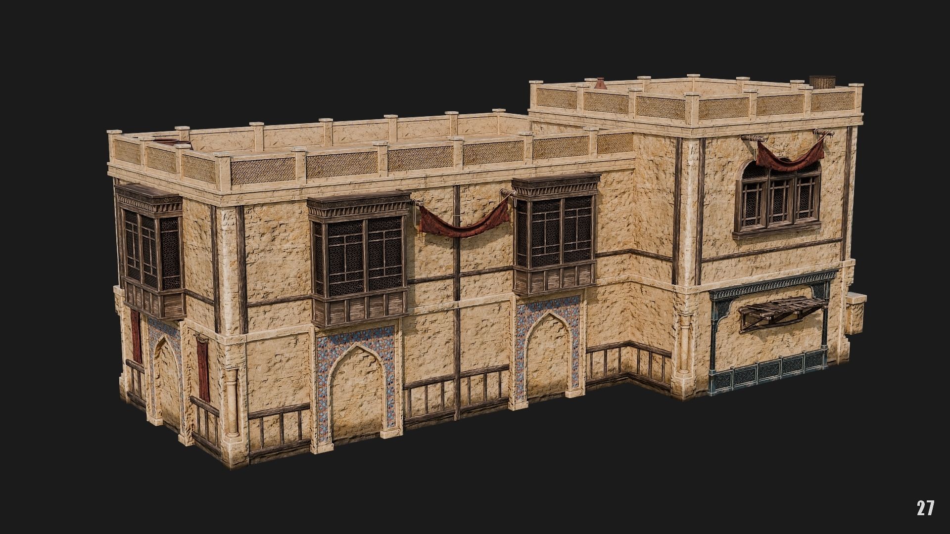 25-28 - Arabic Houses 4K Low-poly 3D model_29