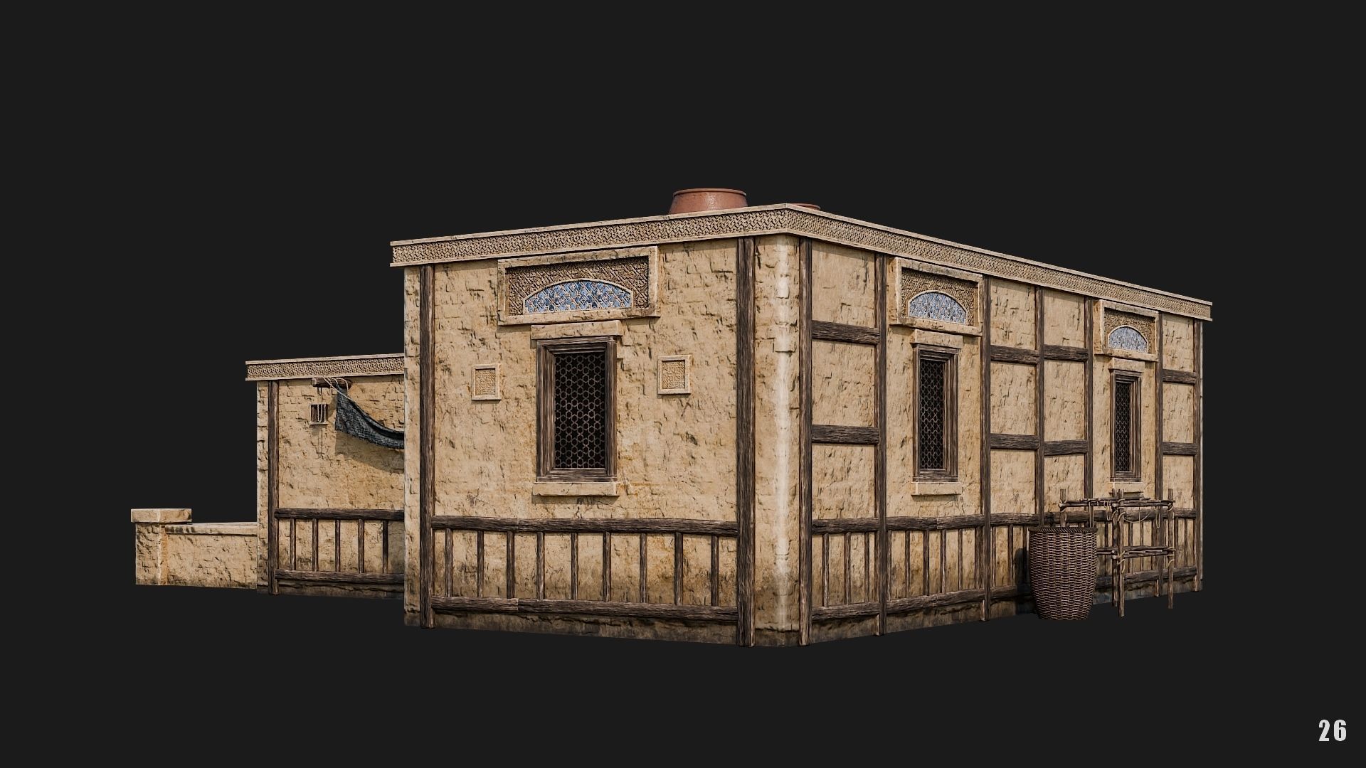 25-28 - Arabic Houses 4K Low-poly 3D model_15