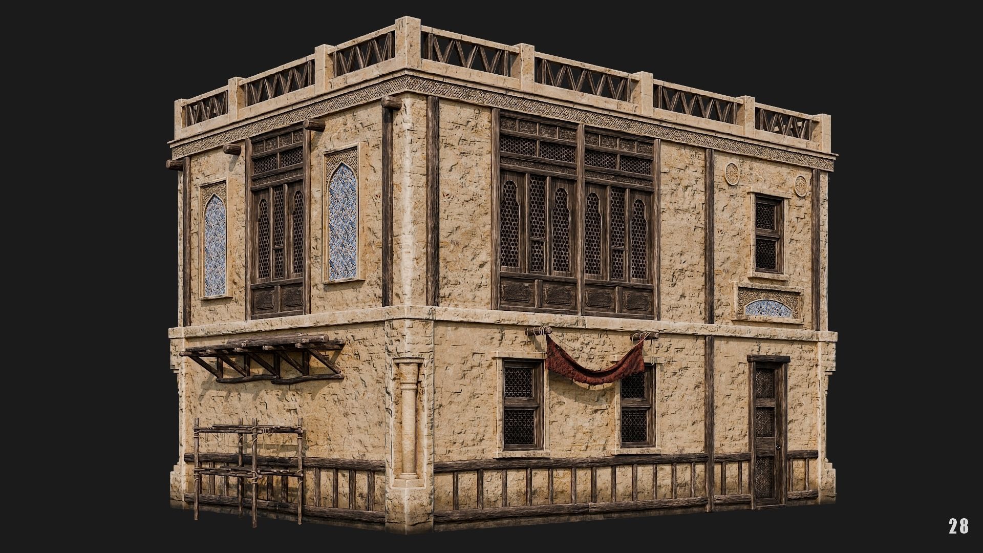 25-28 - Arabic Houses 4K Low-poly 3D model_34
