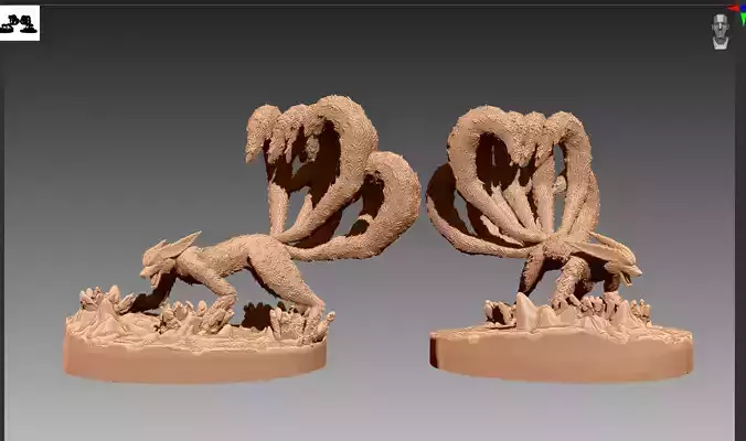 Nine-tails Kyuubi Kurama OBJ and STL 3D print model