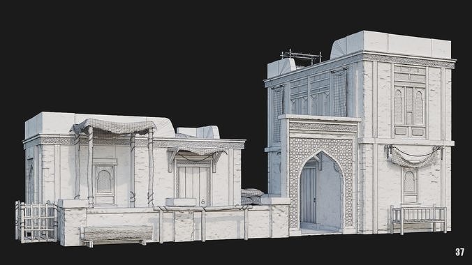 37-40 - Arabic Houses 4K Low-poly 3D model 3