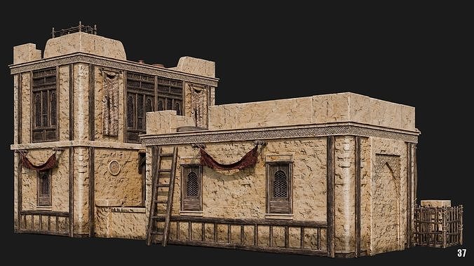 37-40 - Arabic Houses 4K Low-poly 3D model 6