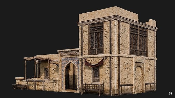 37-40 - Arabic Houses 4K Low-poly 3D model 4