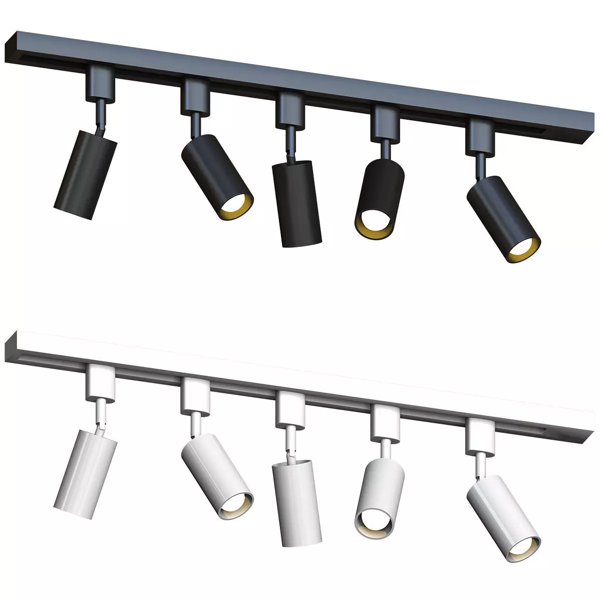 Nordic Style Tubular LED Track Lamp Metallic 3D model_0