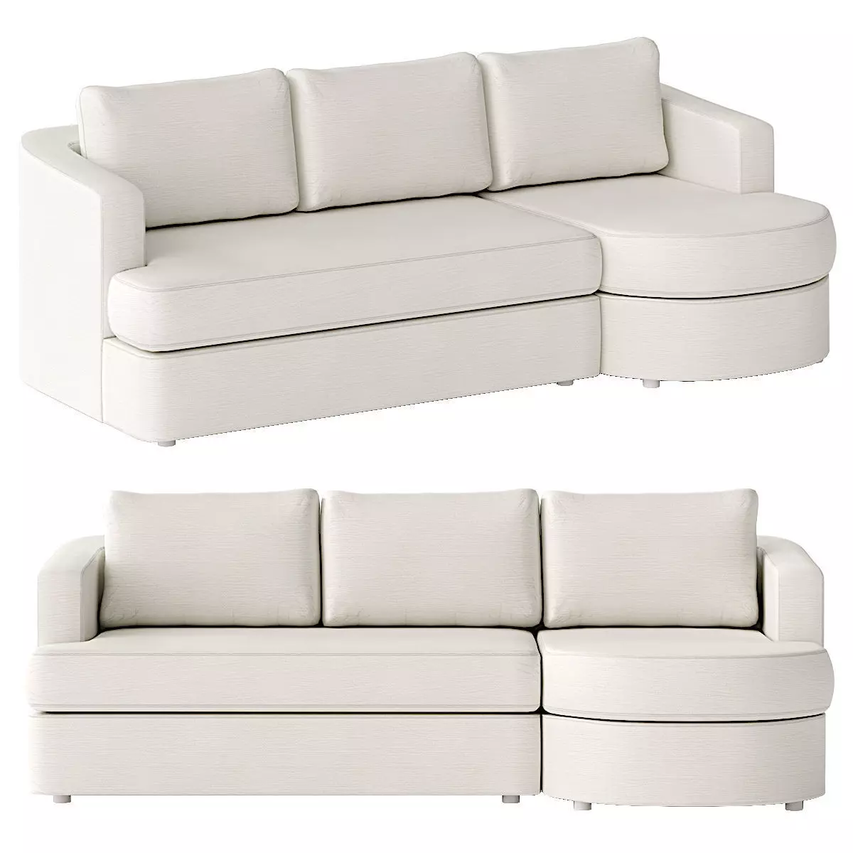 Balboa Upholstered Sofa Chaise Sectional 3D model