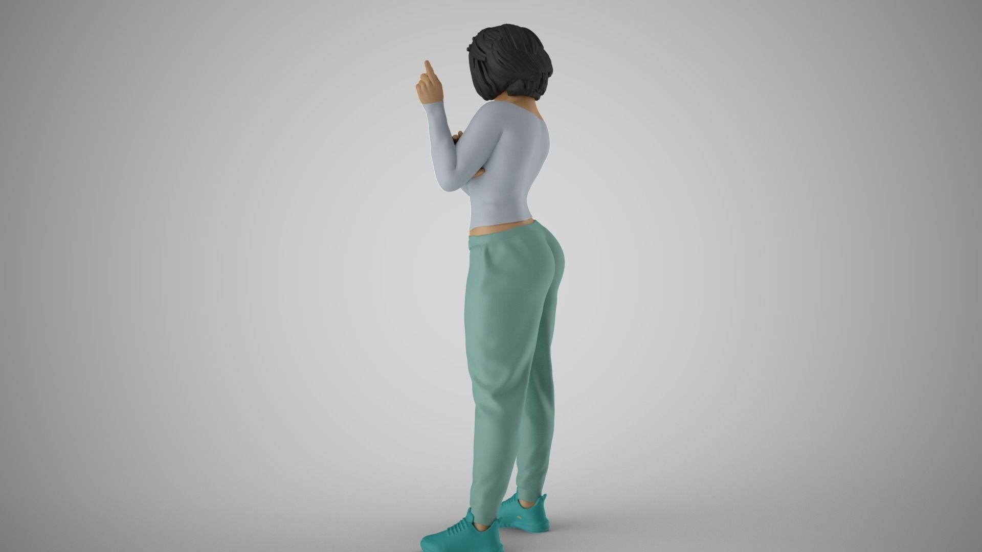 Woman Giving Sign 3D print model_8