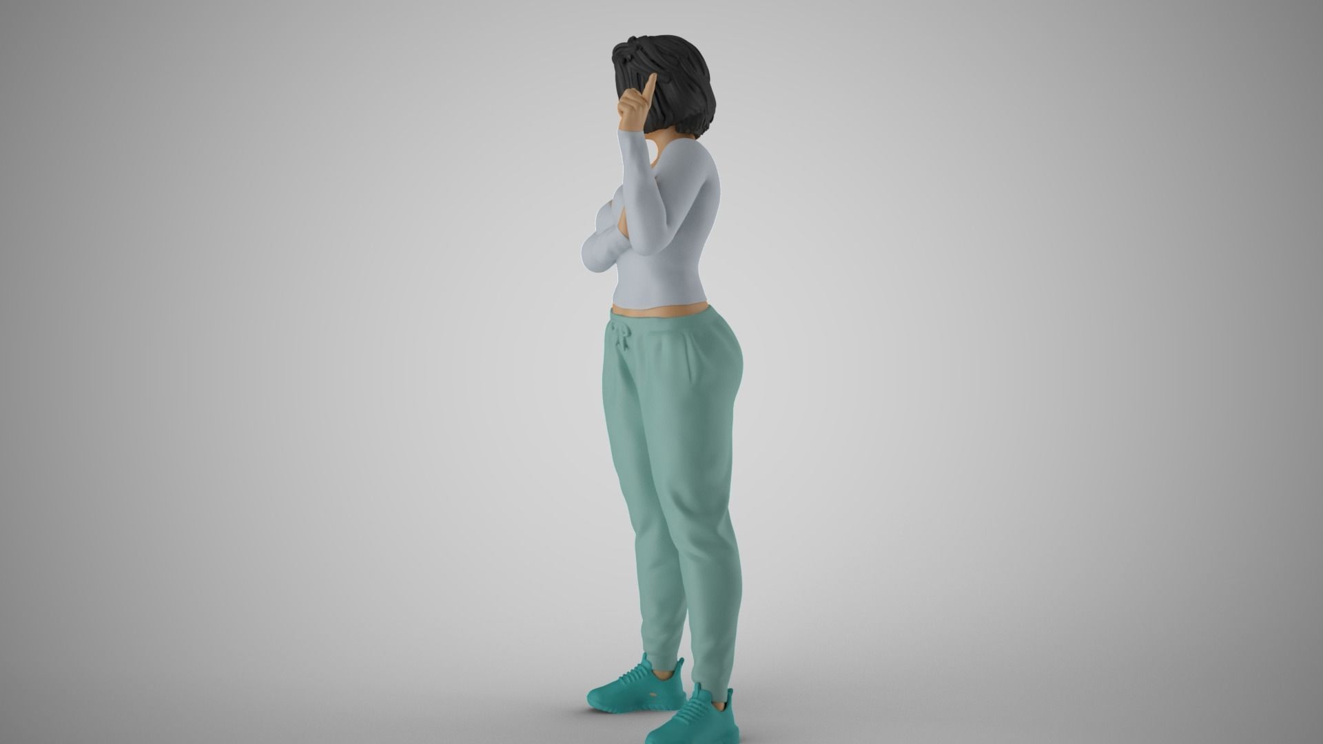 Woman Giving Sign 3D print model_15