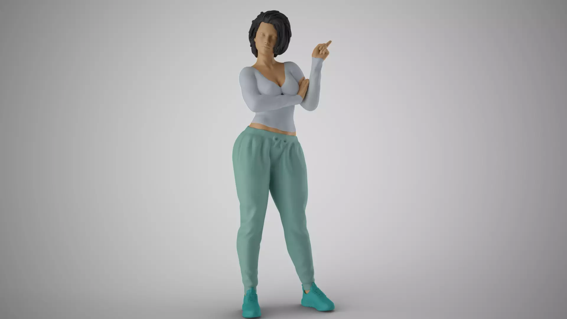 Woman Giving Sign 3D print model_0