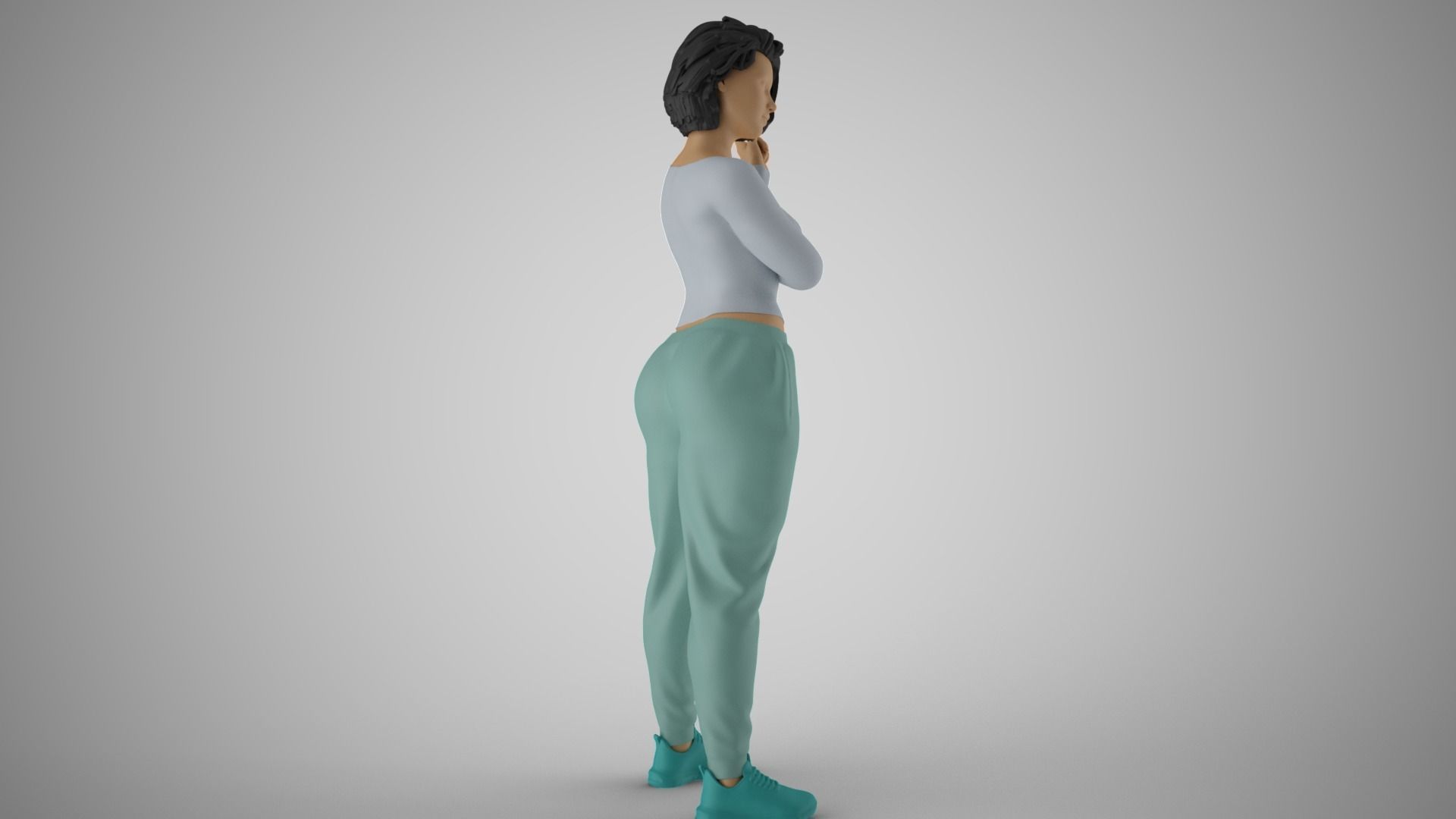 Woman Giving Sign 3D print model_11