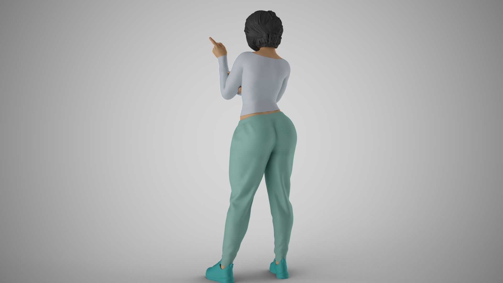Woman Giving Sign 3D print model_21