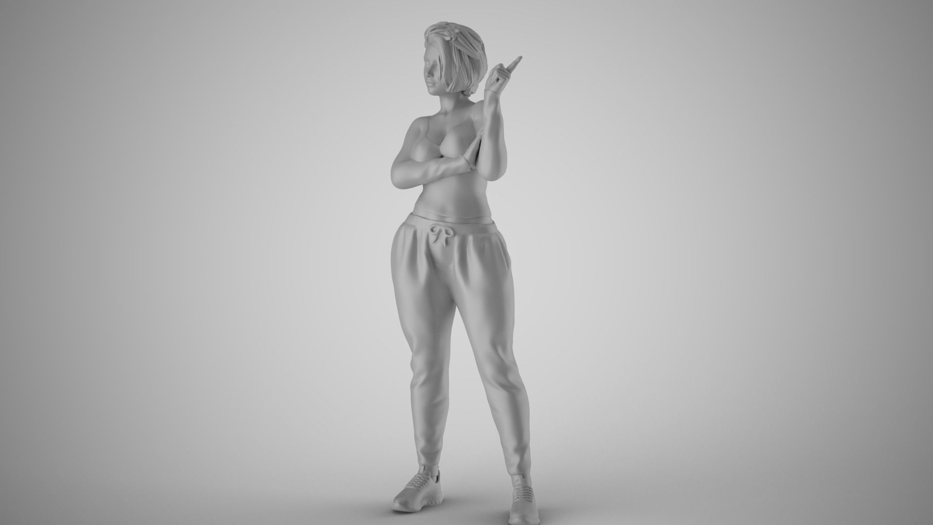 Woman Giving Sign 3D print model_1