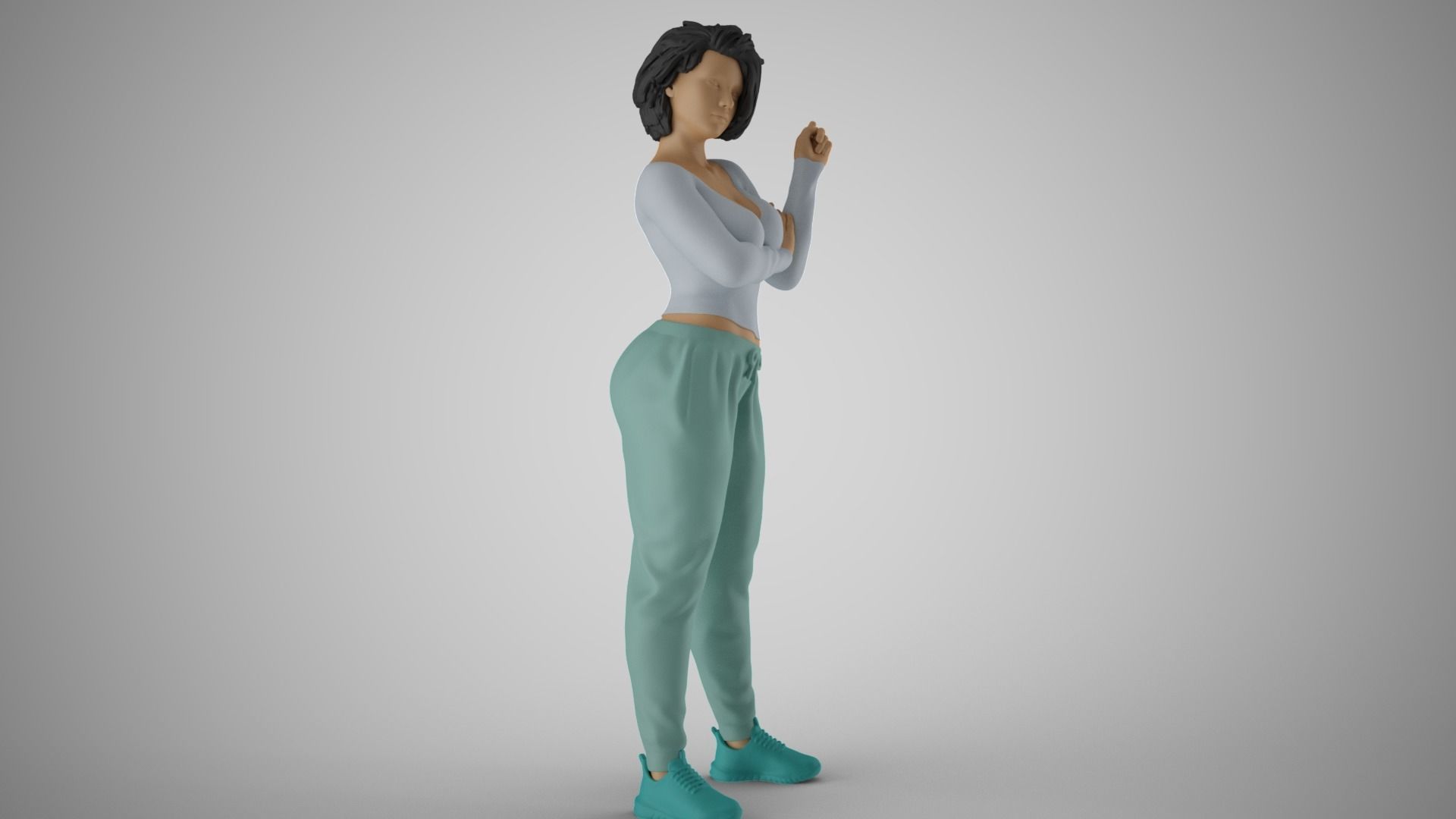 Woman Giving Sign 3D print model_18
