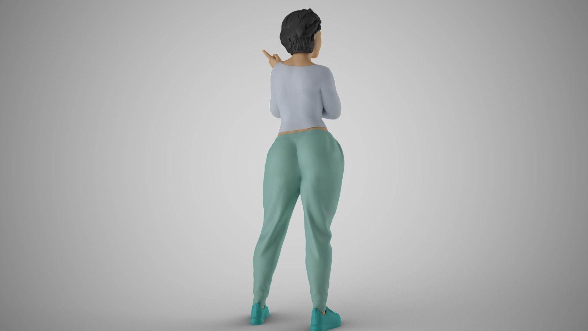 Woman Giving Sign 3D print model_13