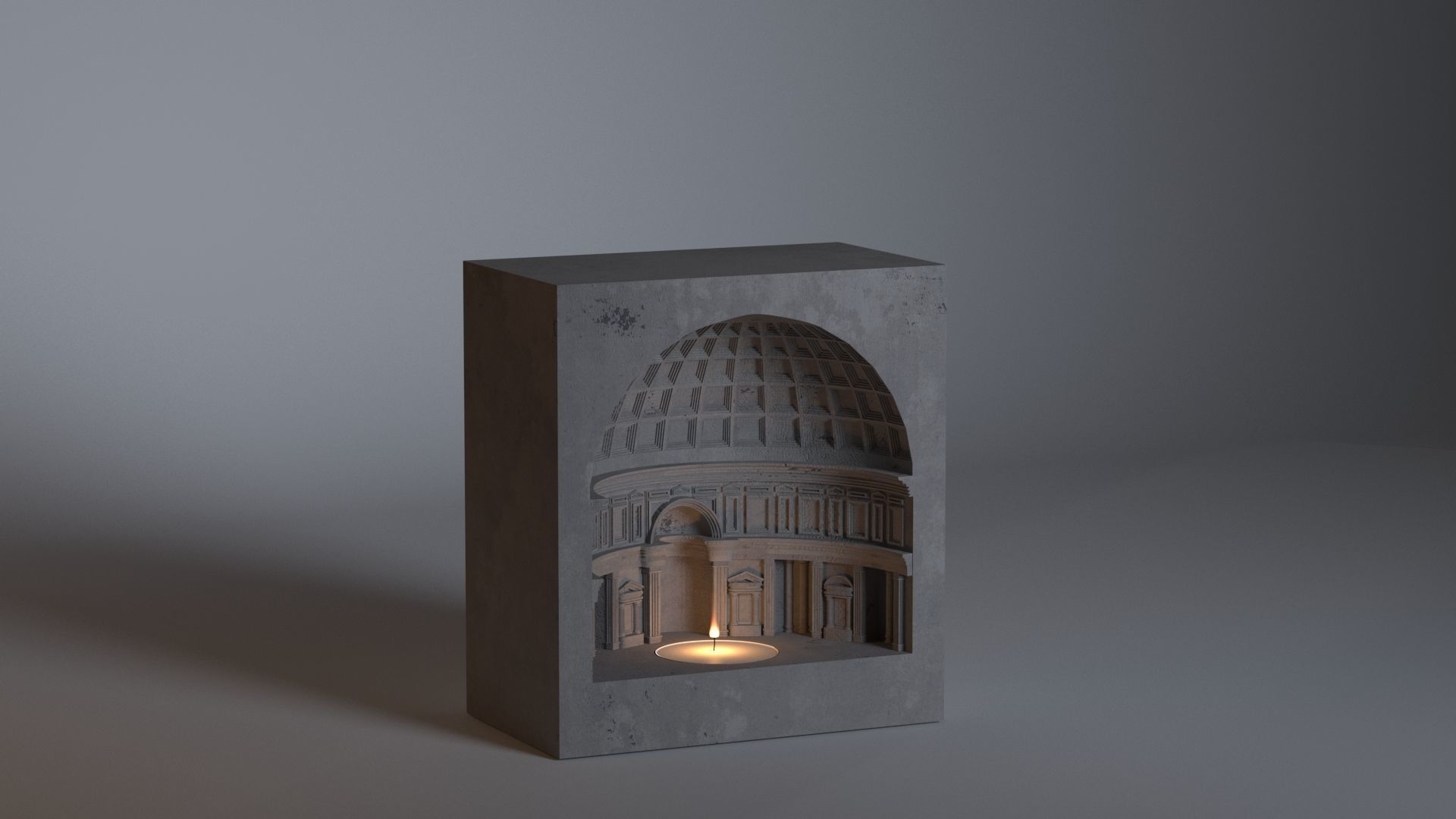 pantheon inspired warmer holder  3D model_3