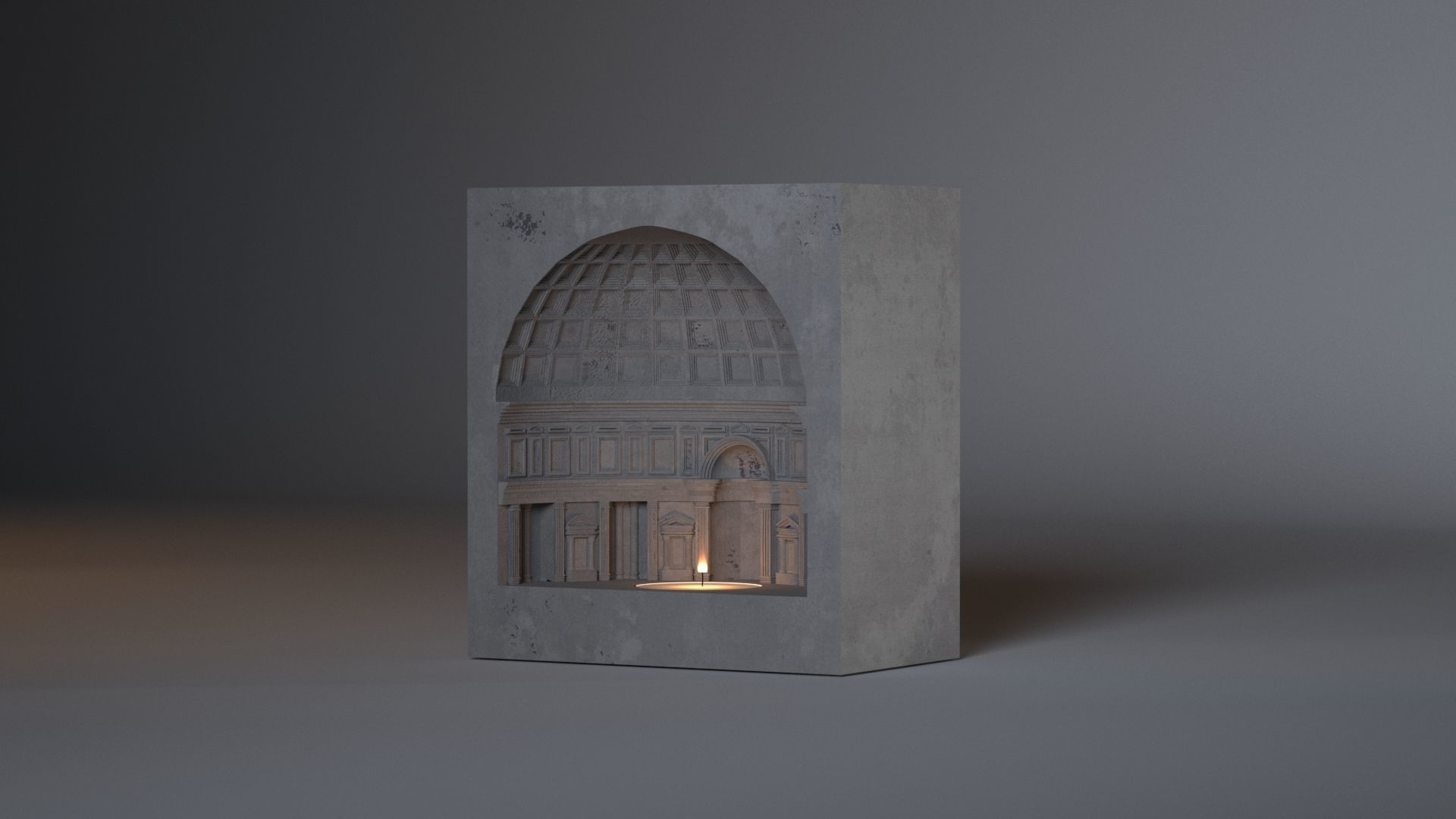 pantheon inspired warmer holder  3D model_1