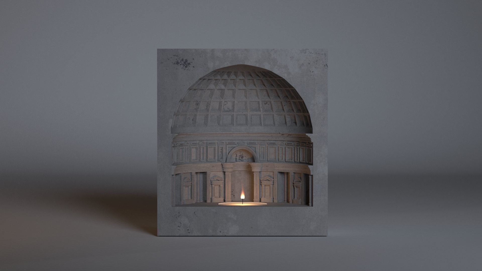 pantheon inspired warmer holder  3D model_2