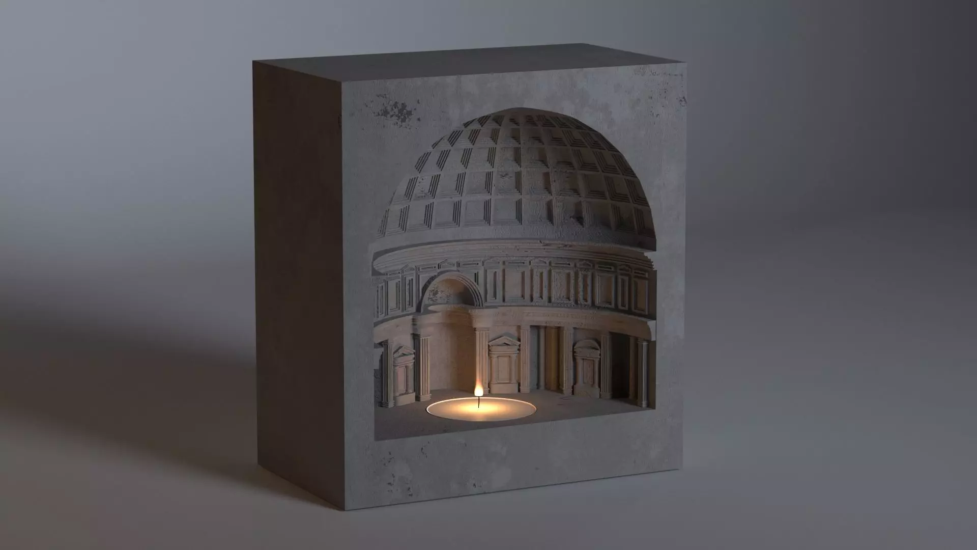 pantheon inspired warmer holder  3D model_0