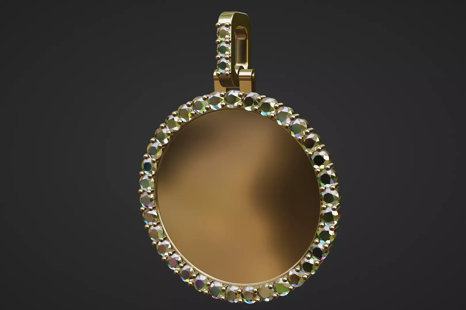 25mm diamond photo picture frame pendant 3D print model_0