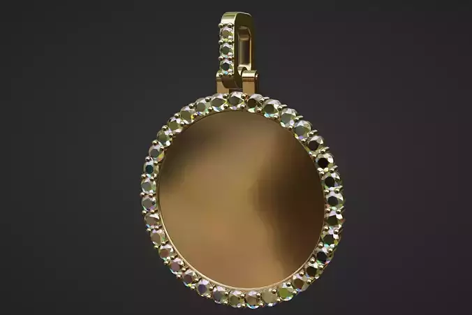 25mm diamond photo picture frame pendant