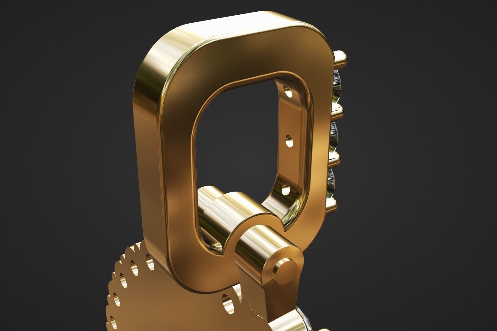 25mm diamond photo picture frame pendant 3D print model_3