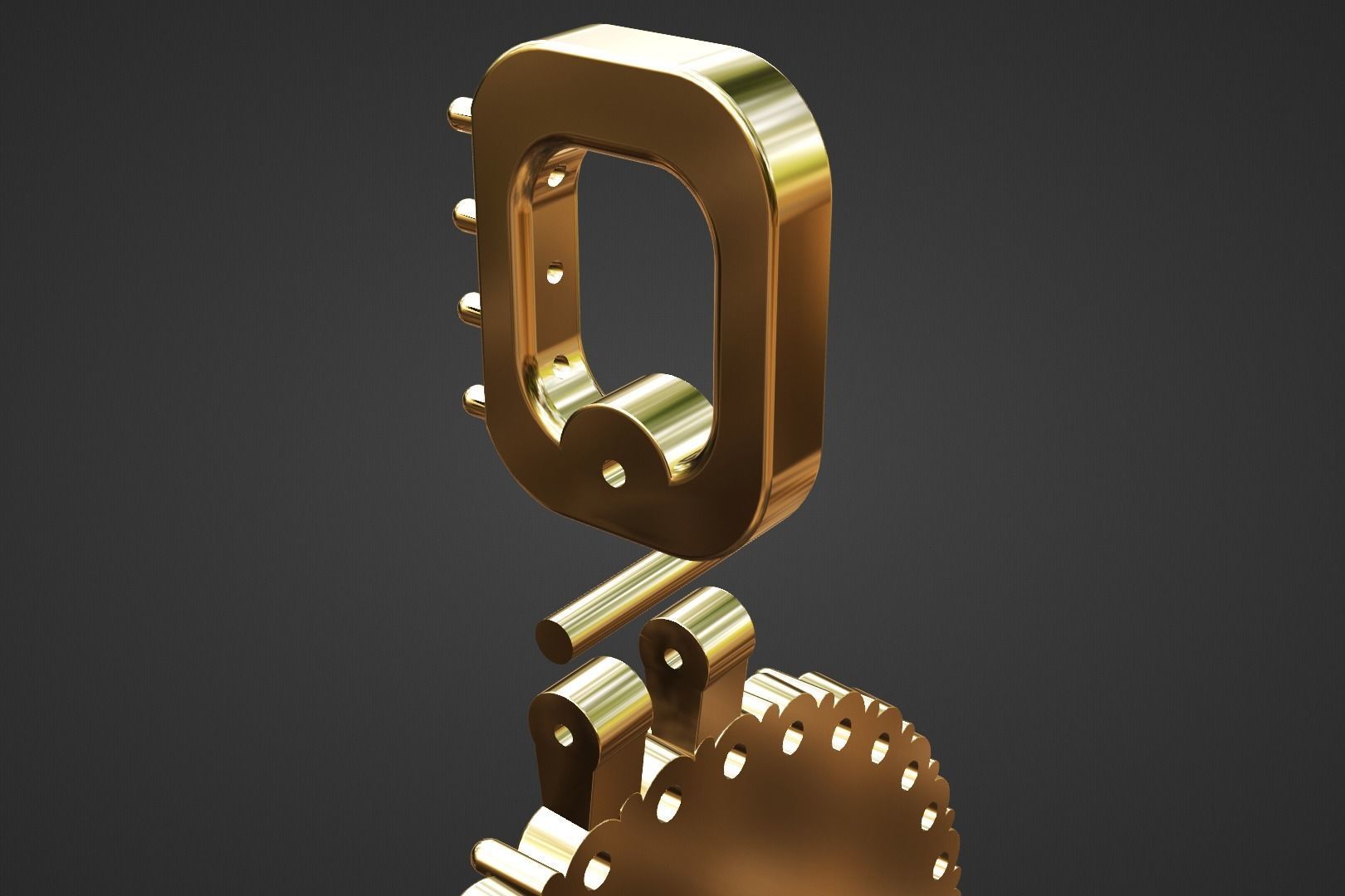 25mm diamond photo picture frame pendant 3D print model_6