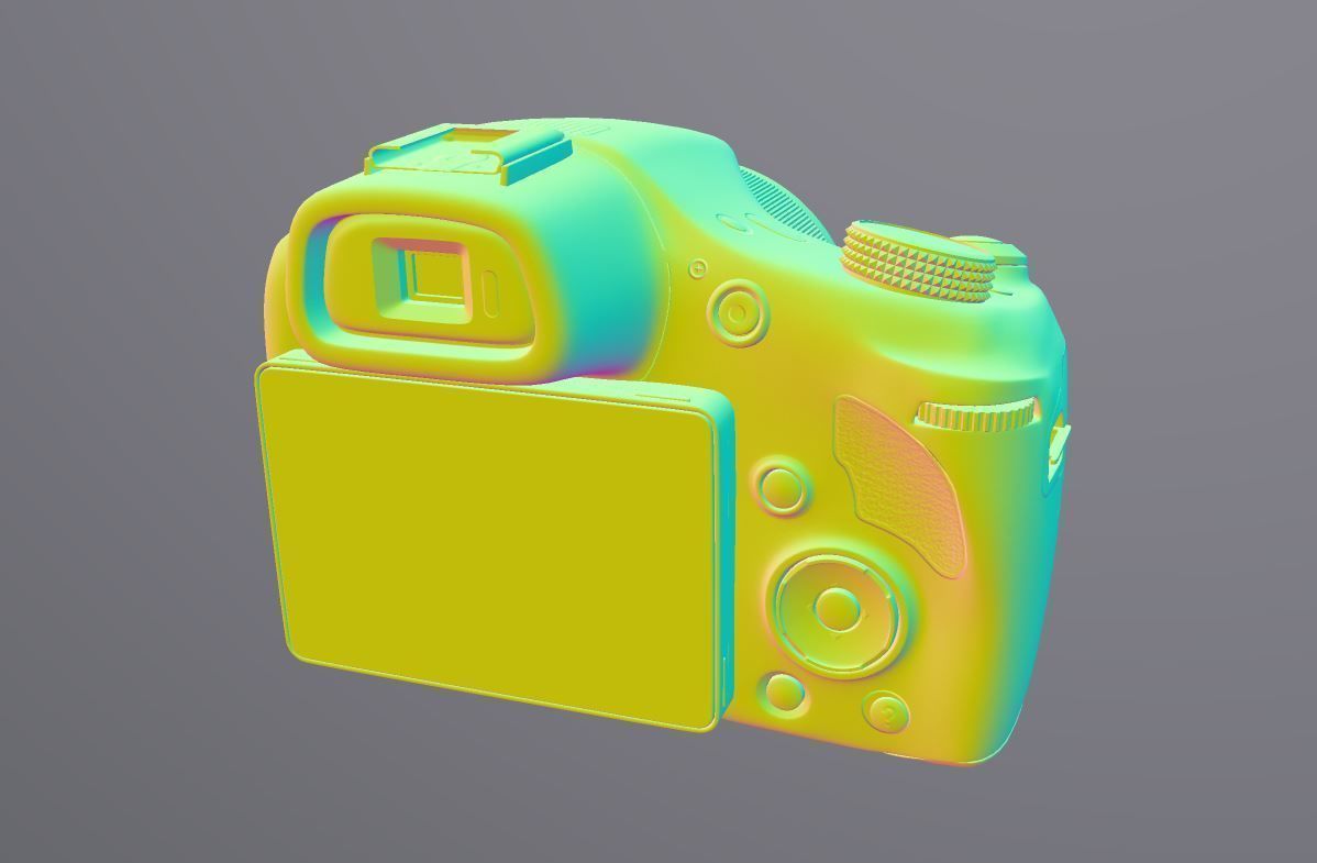 Sony Cyber-SHOT DSC-HX300  Low-poly 3D model_9