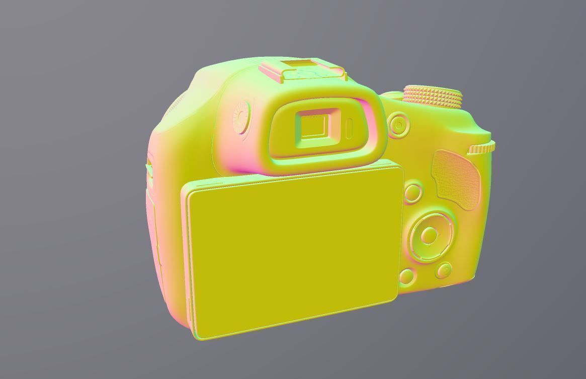 Sony Cyber-SHOT DSC-HX300  Low-poly 3D model_10
