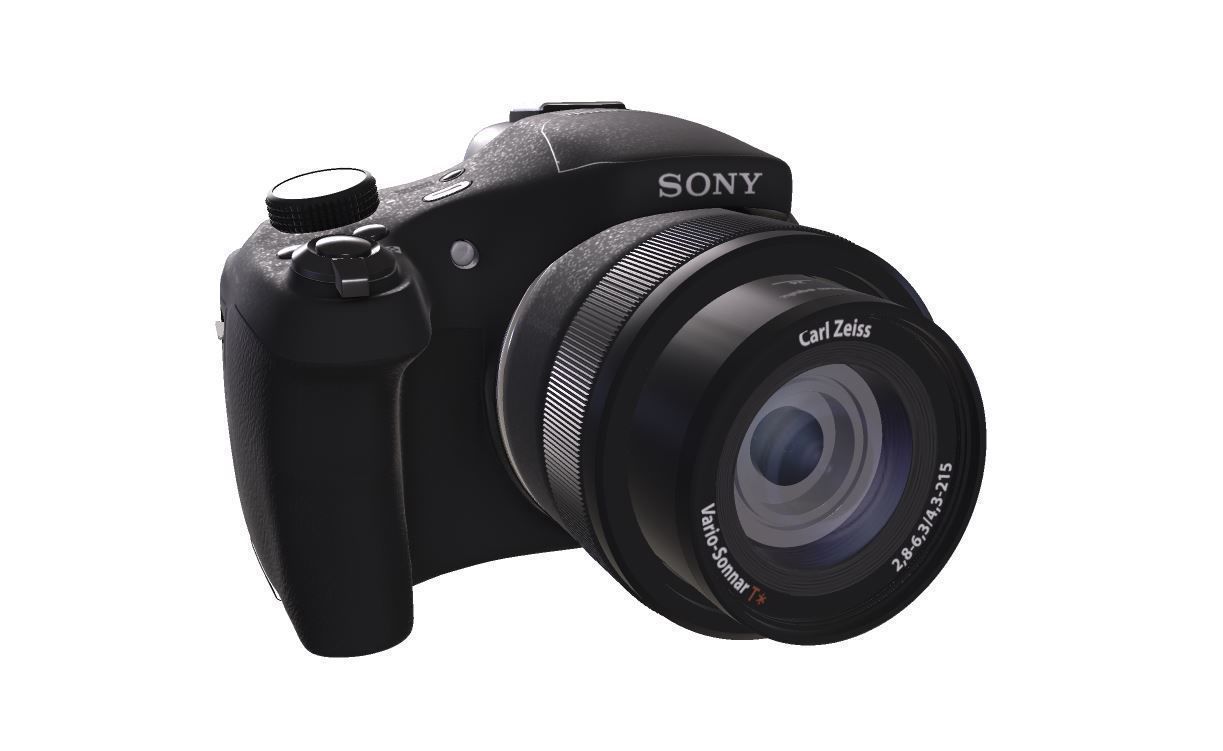 Sony Cyber-SHOT DSC-HX300  Low-poly 3D model_6