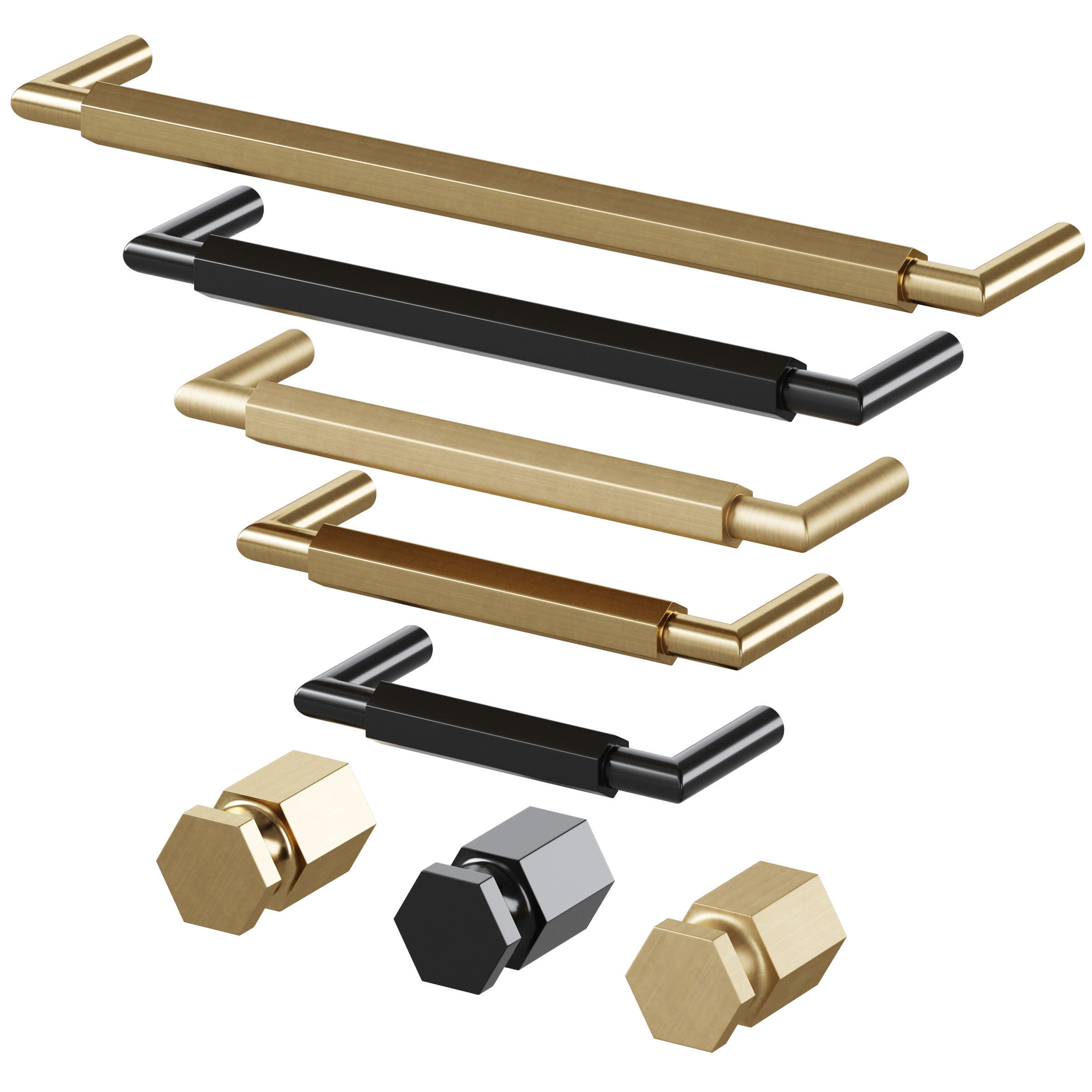 Furniture handles LAVAU by CB2 3D model_3