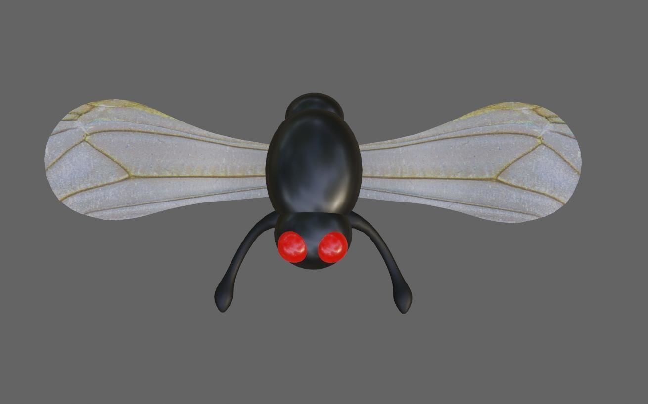 Alien Little Mosquito Low-poly 3D model_2