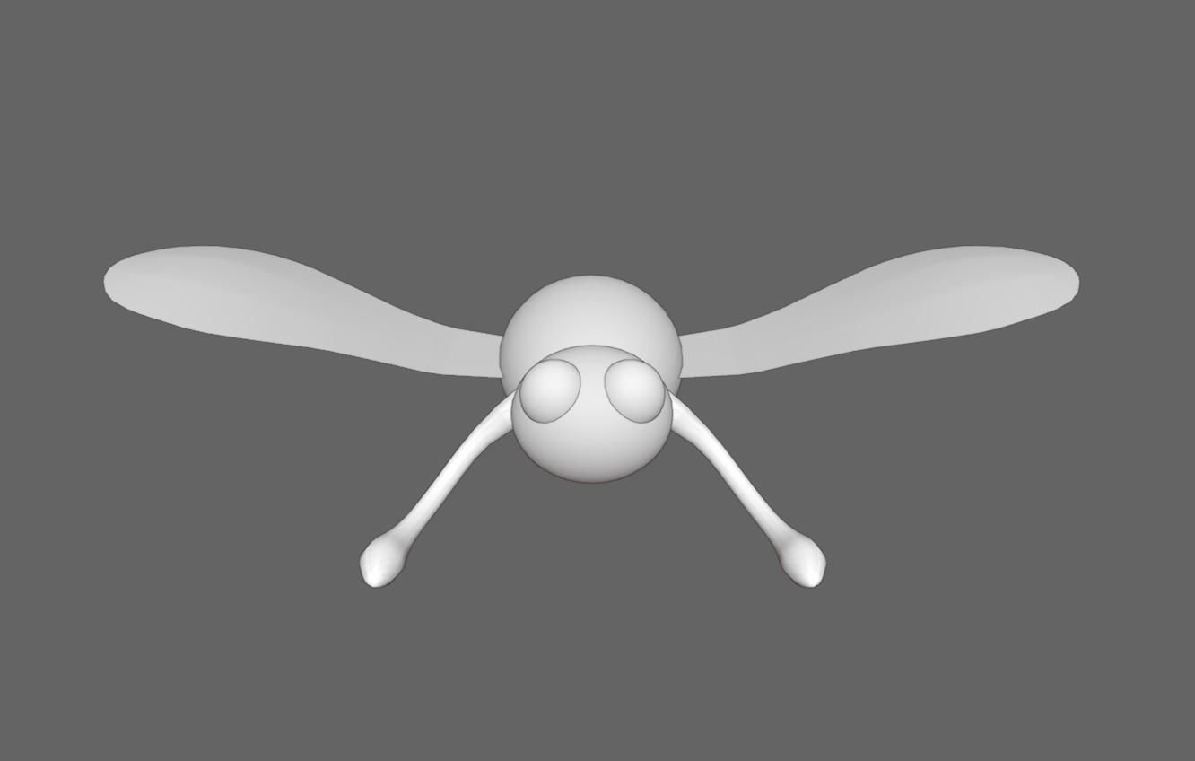Alien Little Mosquito Low-poly 3D model_14