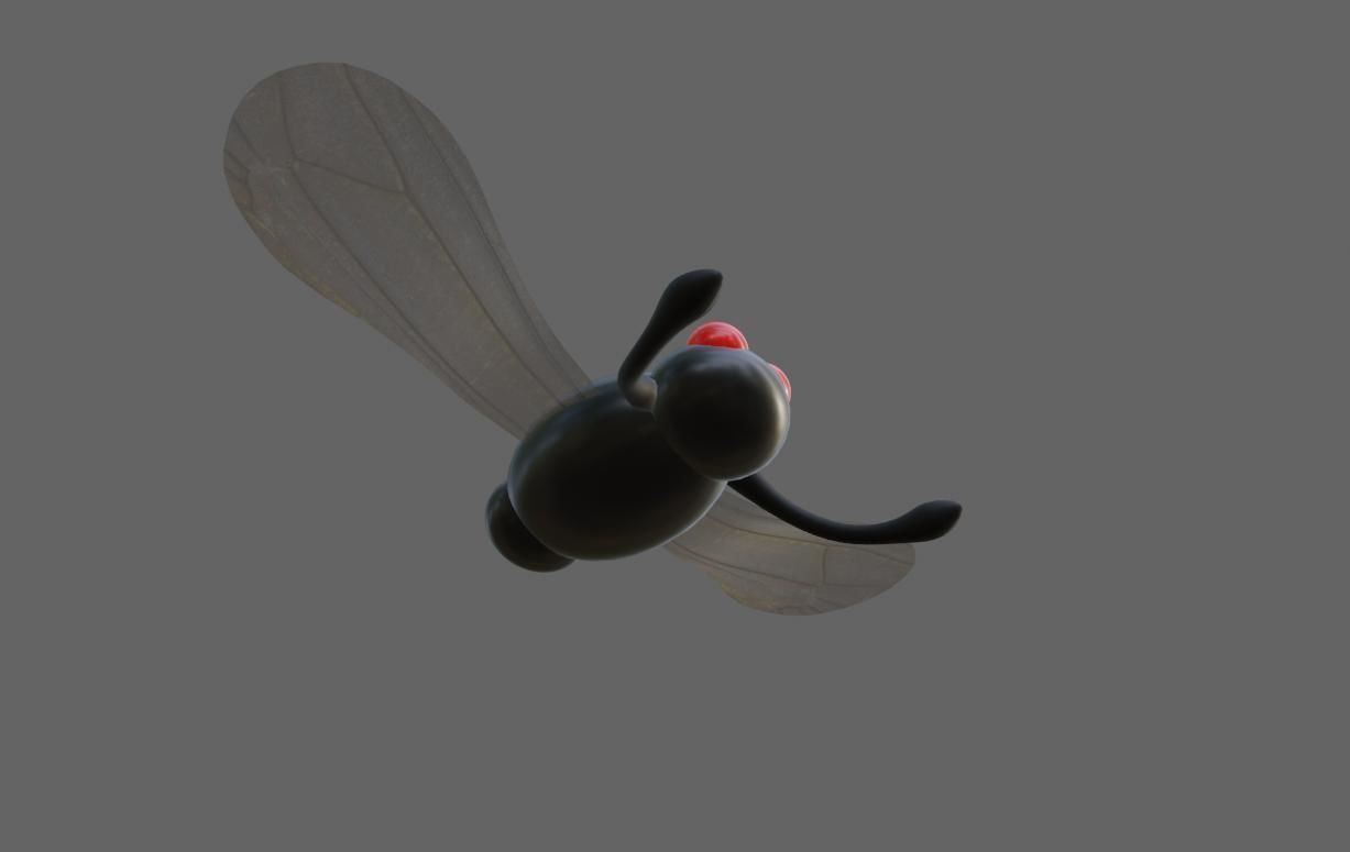 Alien Little Mosquito Low-poly 3D model_10