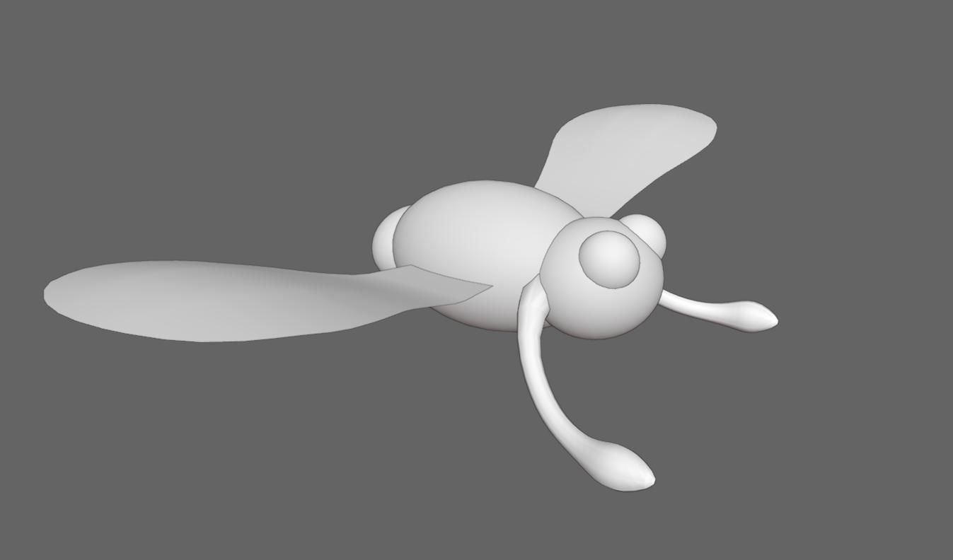Alien Little Mosquito Low-poly 3D model_13