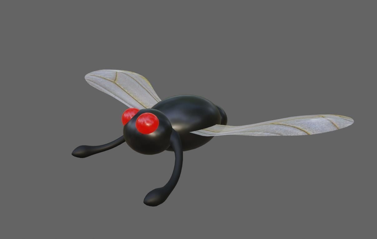 Alien Little Mosquito Low-poly 3D model_5