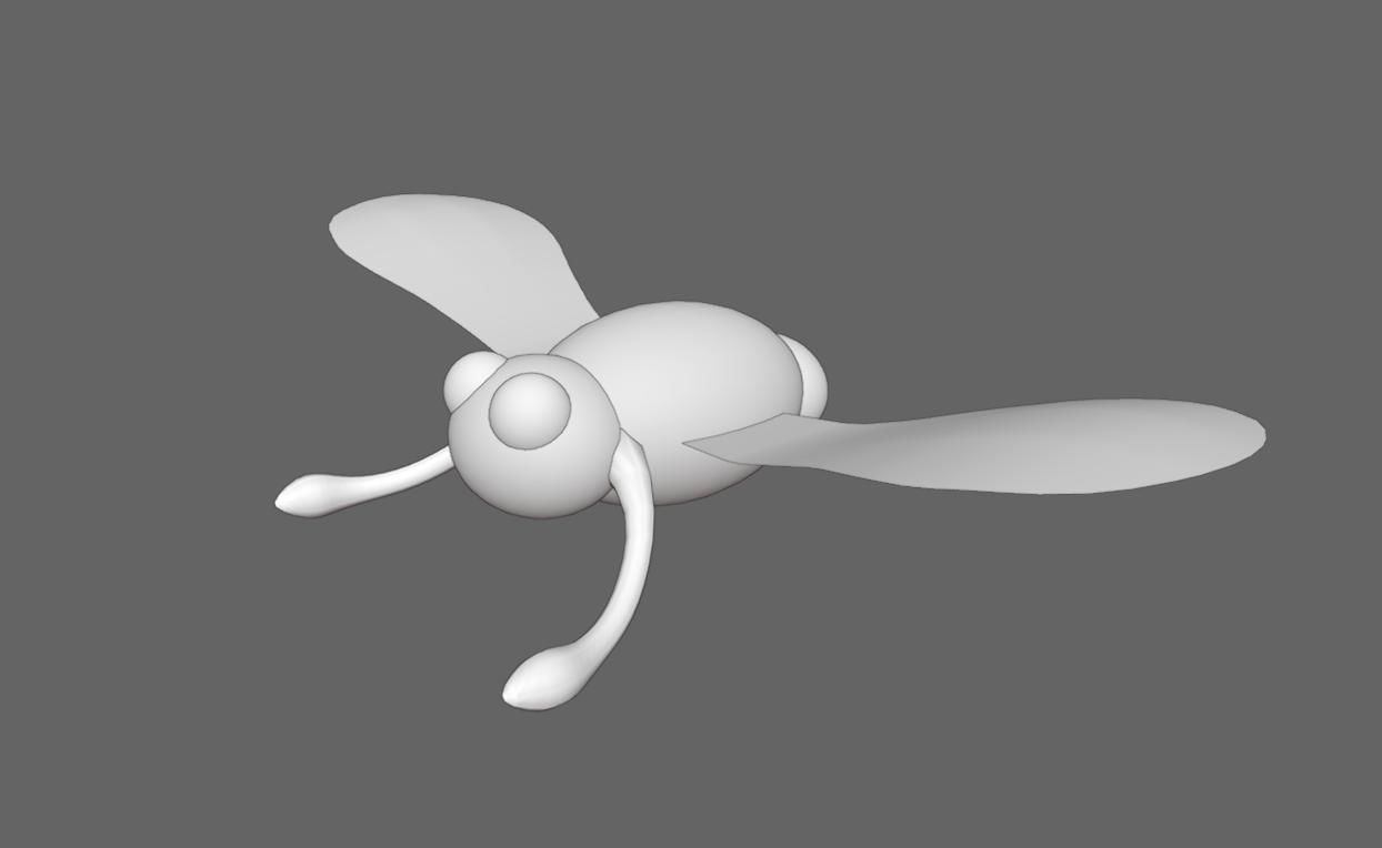 Alien Little Mosquito Low-poly 3D model_15