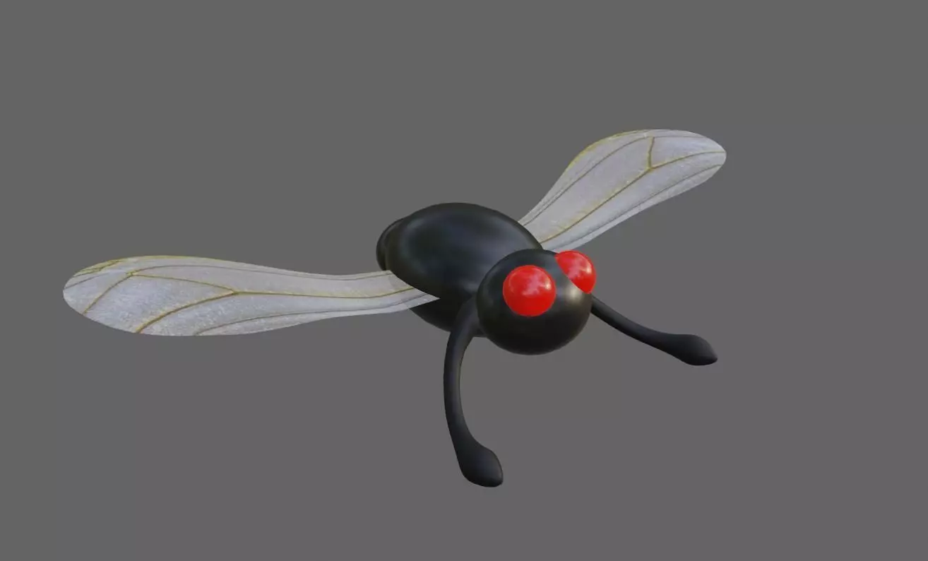 Alien Little Mosquito Low-poly 3D model_0