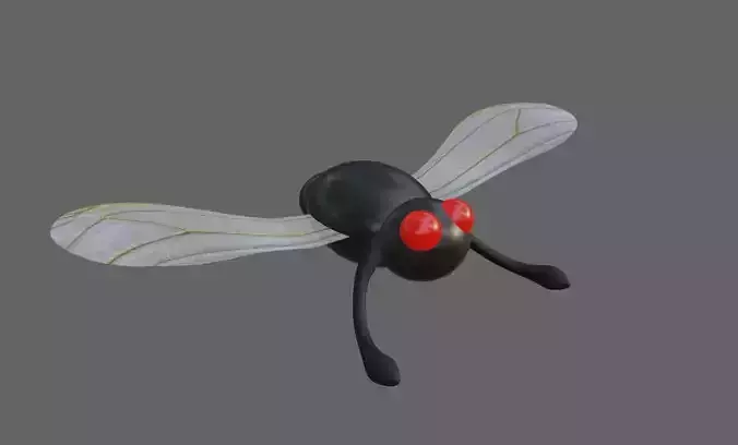 Alien Little Mosquito Low-poly 3D model