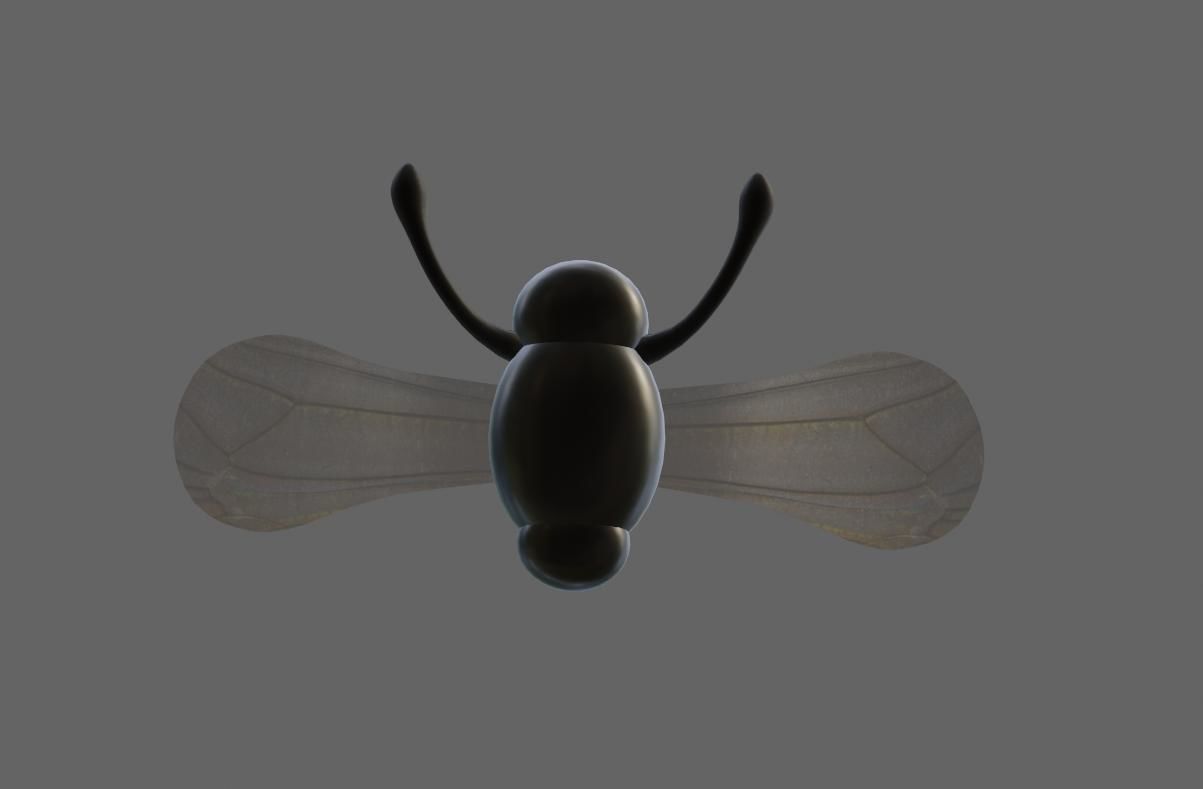 Alien Little Mosquito Low-poly 3D model_11