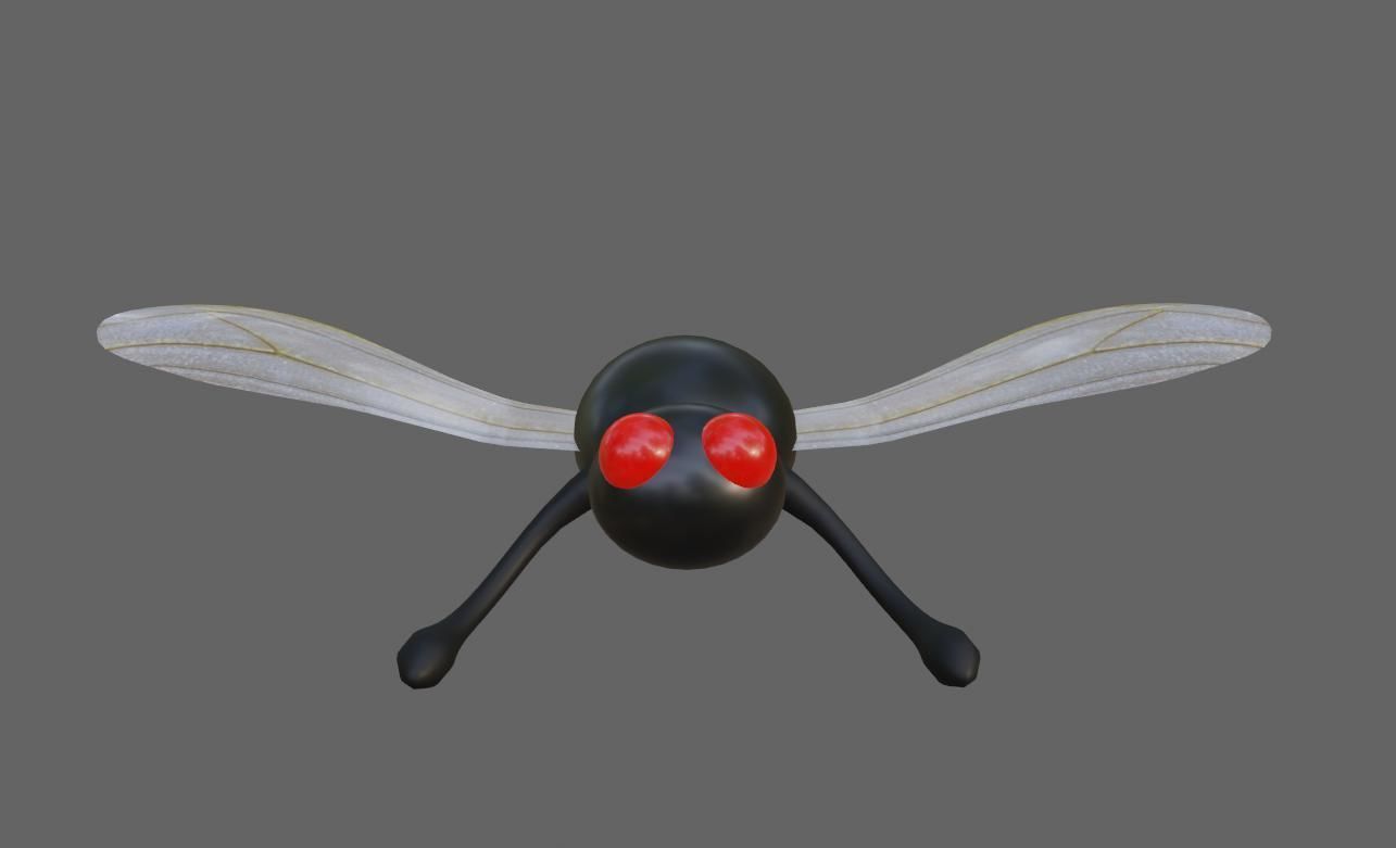 Alien Little Mosquito Low-poly 3D model_4