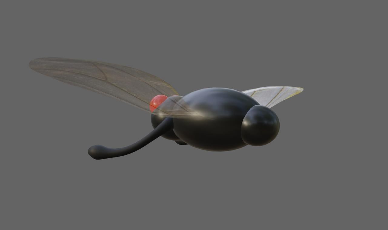 Alien Little Mosquito Low-poly 3D model_6