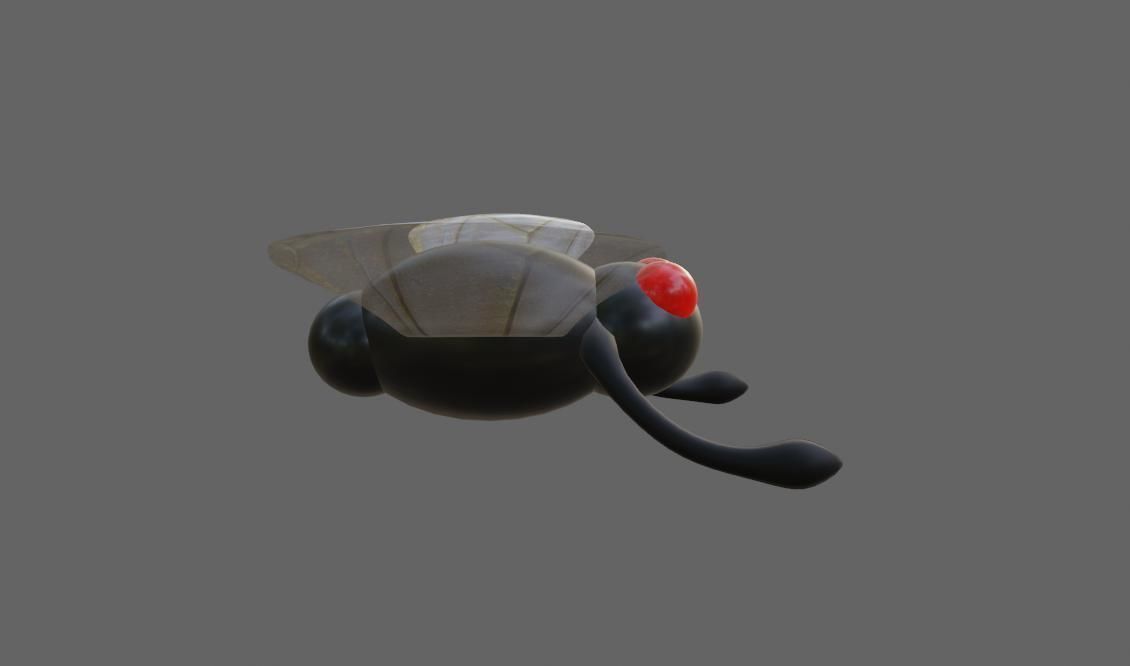 Alien Little Mosquito Low-poly 3D model_9