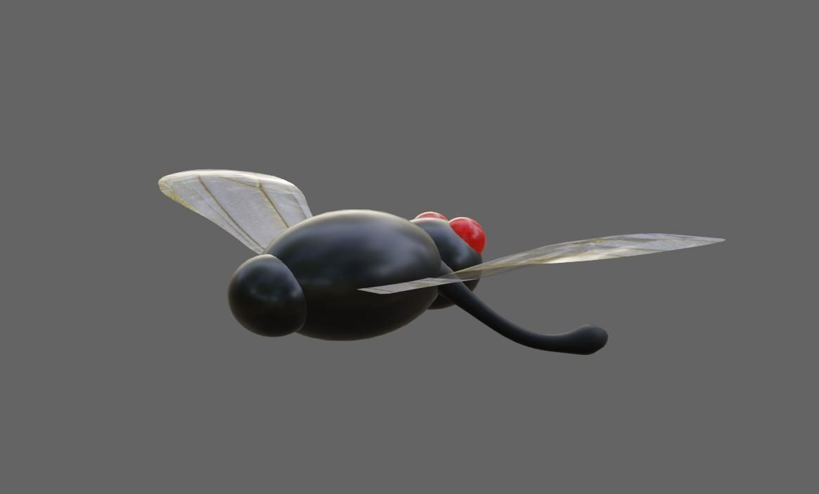 Alien Little Mosquito Low-poly 3D model_8