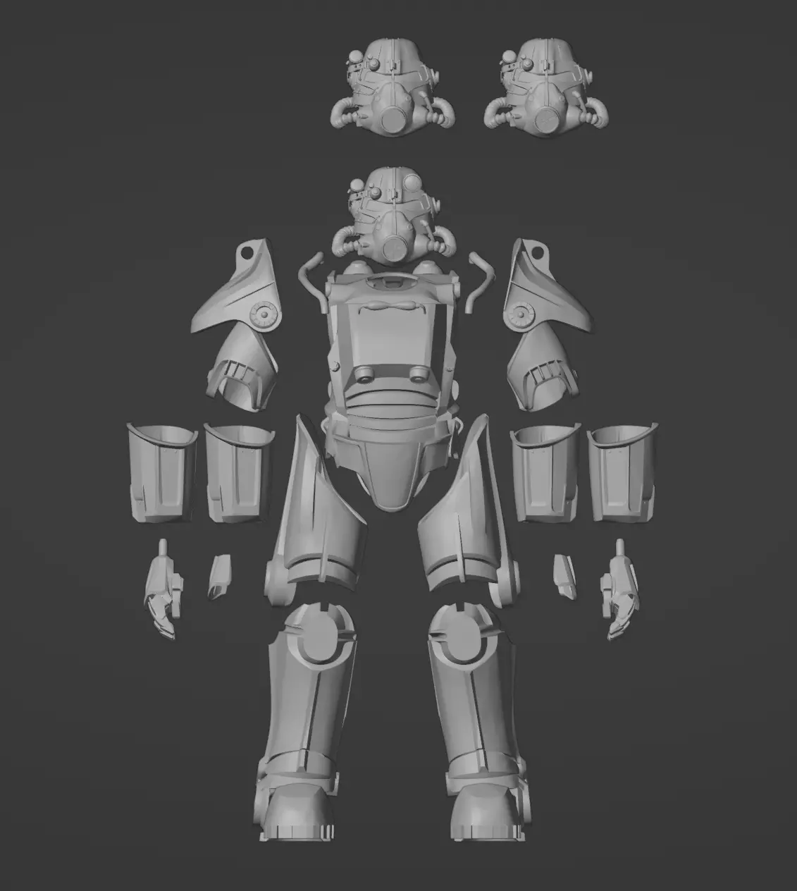 F4 T-45 Power Armor One-Twelfth Scale Kit 3D print model_0