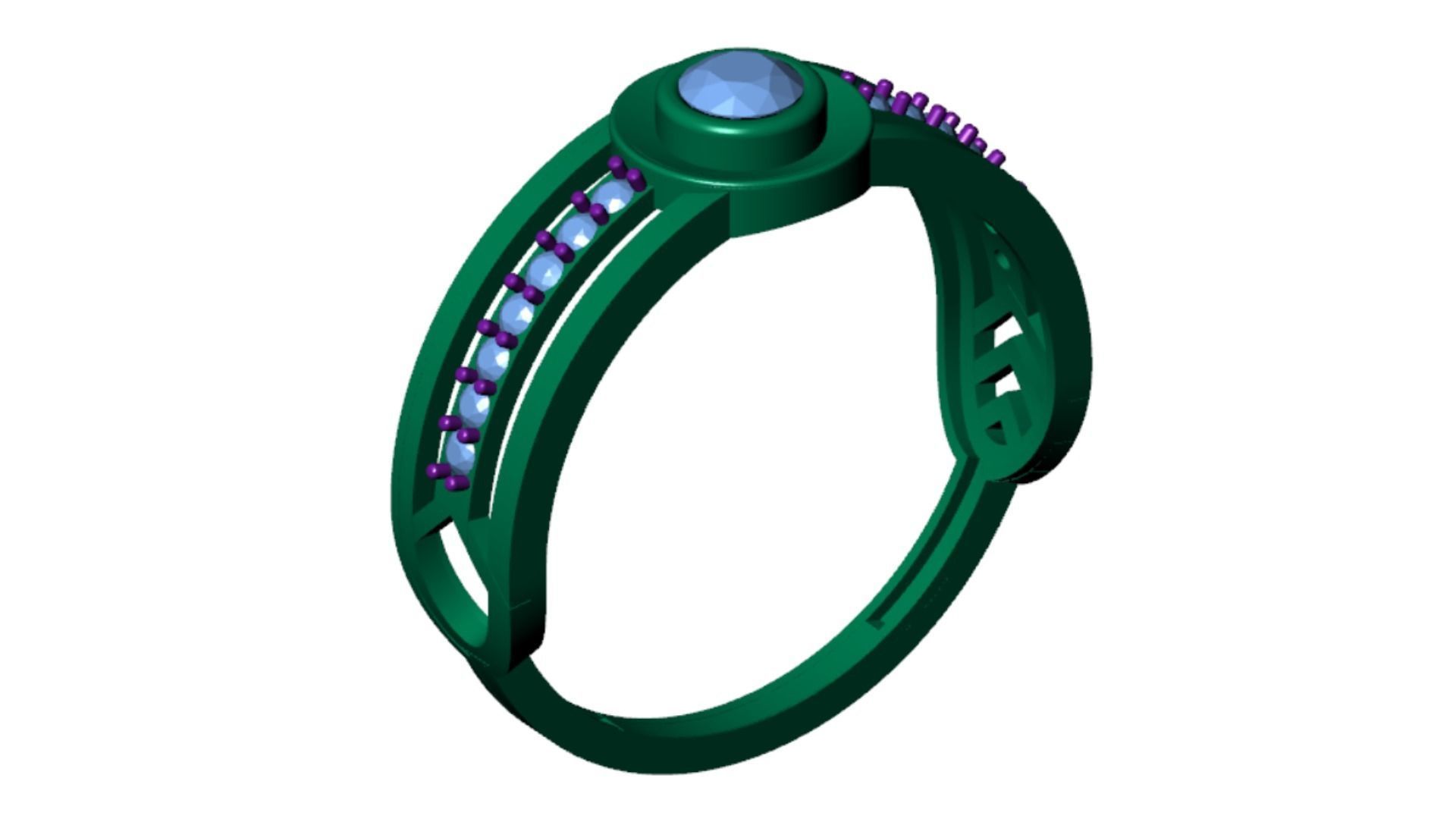 ELEGANT SOLITAIRE DIAMOND RING 3D print model_5