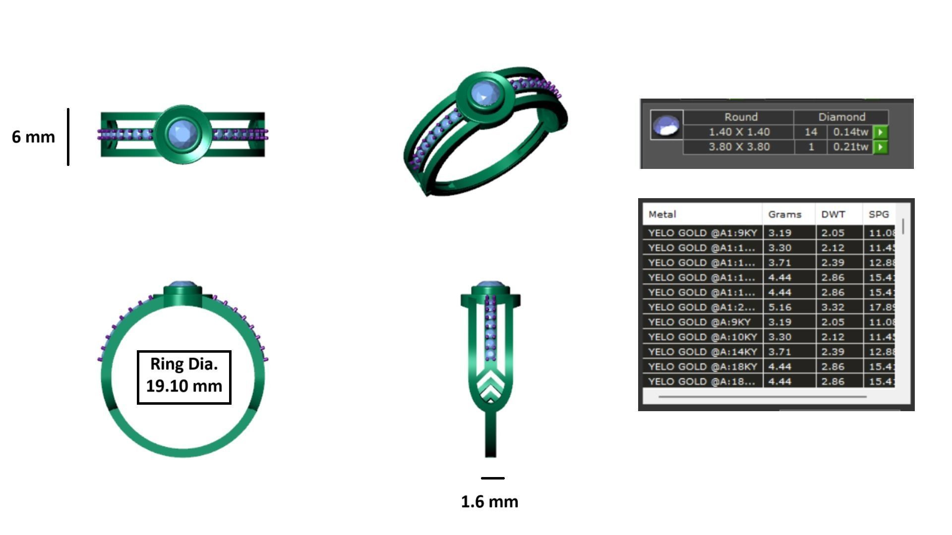 ELEGANT SOLITAIRE DIAMOND RING 3D print model_3