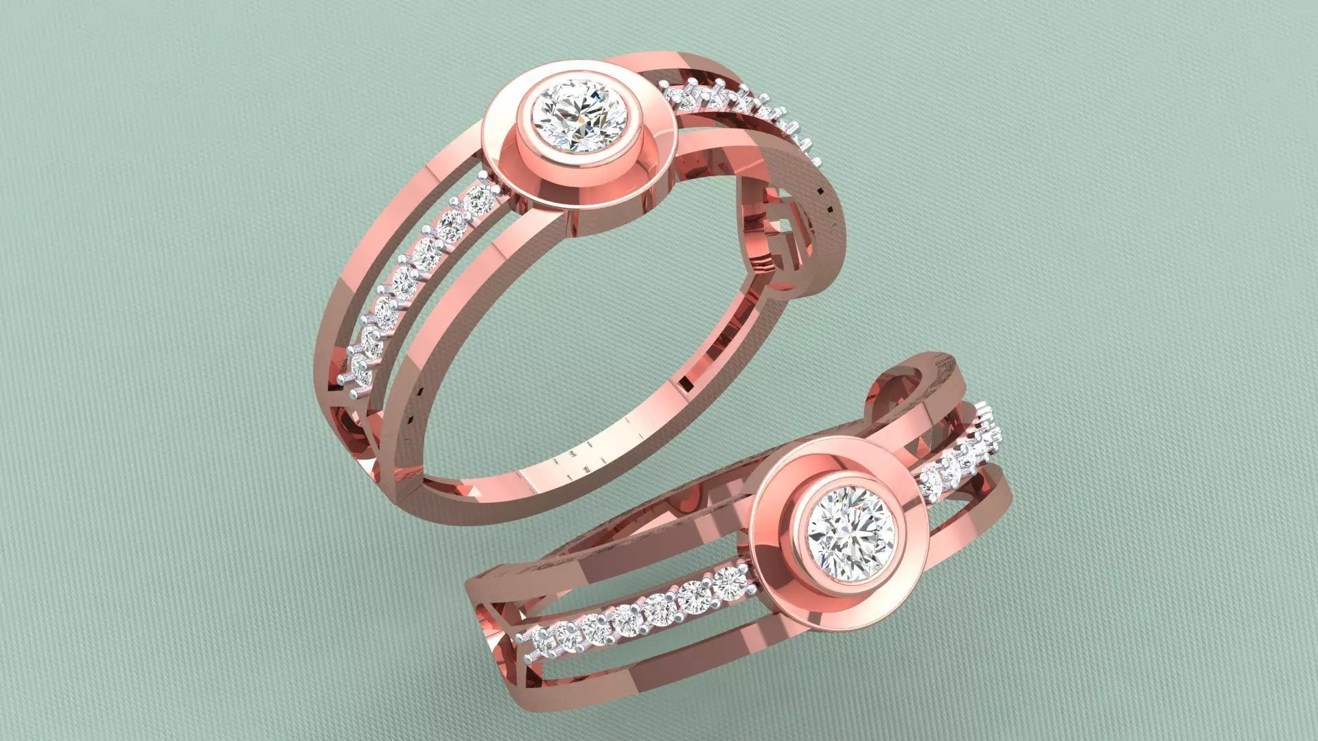 ELEGANT SOLITAIRE DIAMOND RING 3D print model_0
