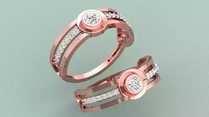 ELEGANT SOLITAIRE DIAMOND RING 3D print model